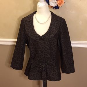 NWOT Sandro Sportswear animal print belted blazer